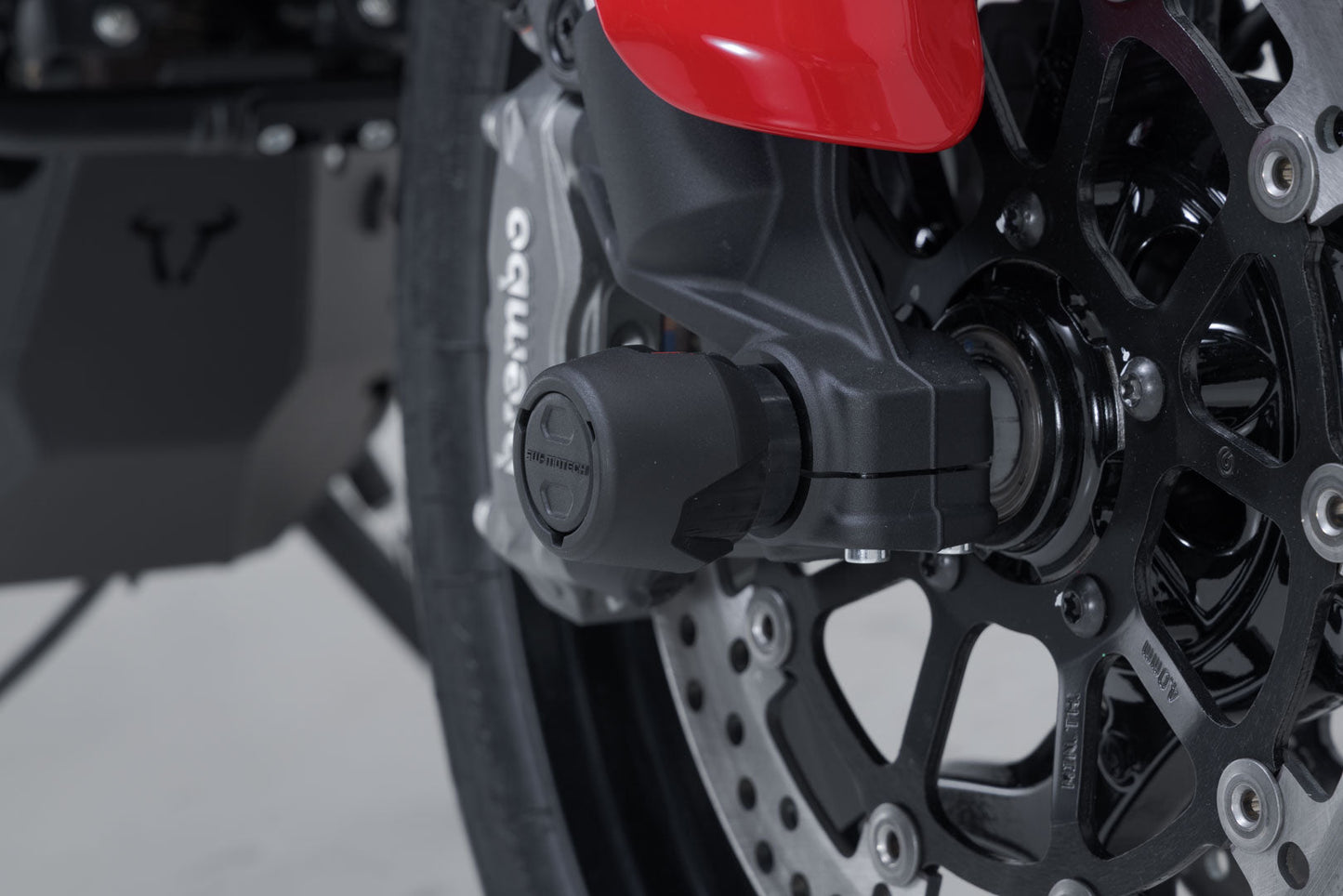 SW-MOTECH Kit de topes anticaidas para el eje delantero Negro. Ducati Multistrada V2 / V2 S (24-).