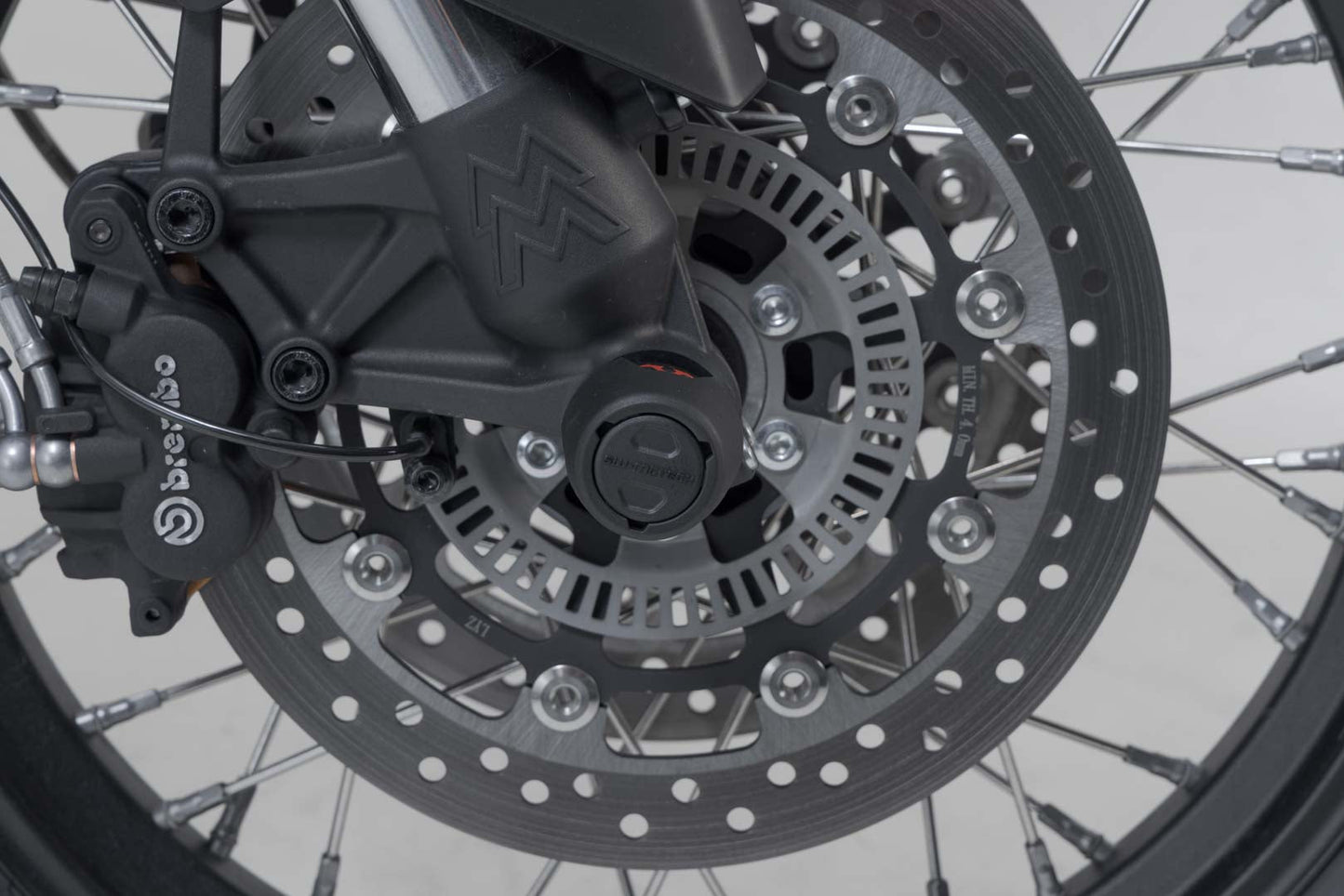 SW-MOTECH Kit de topes anticaidas para el eje delantero Negro. Moto Morini X-Cape 650 (21-).