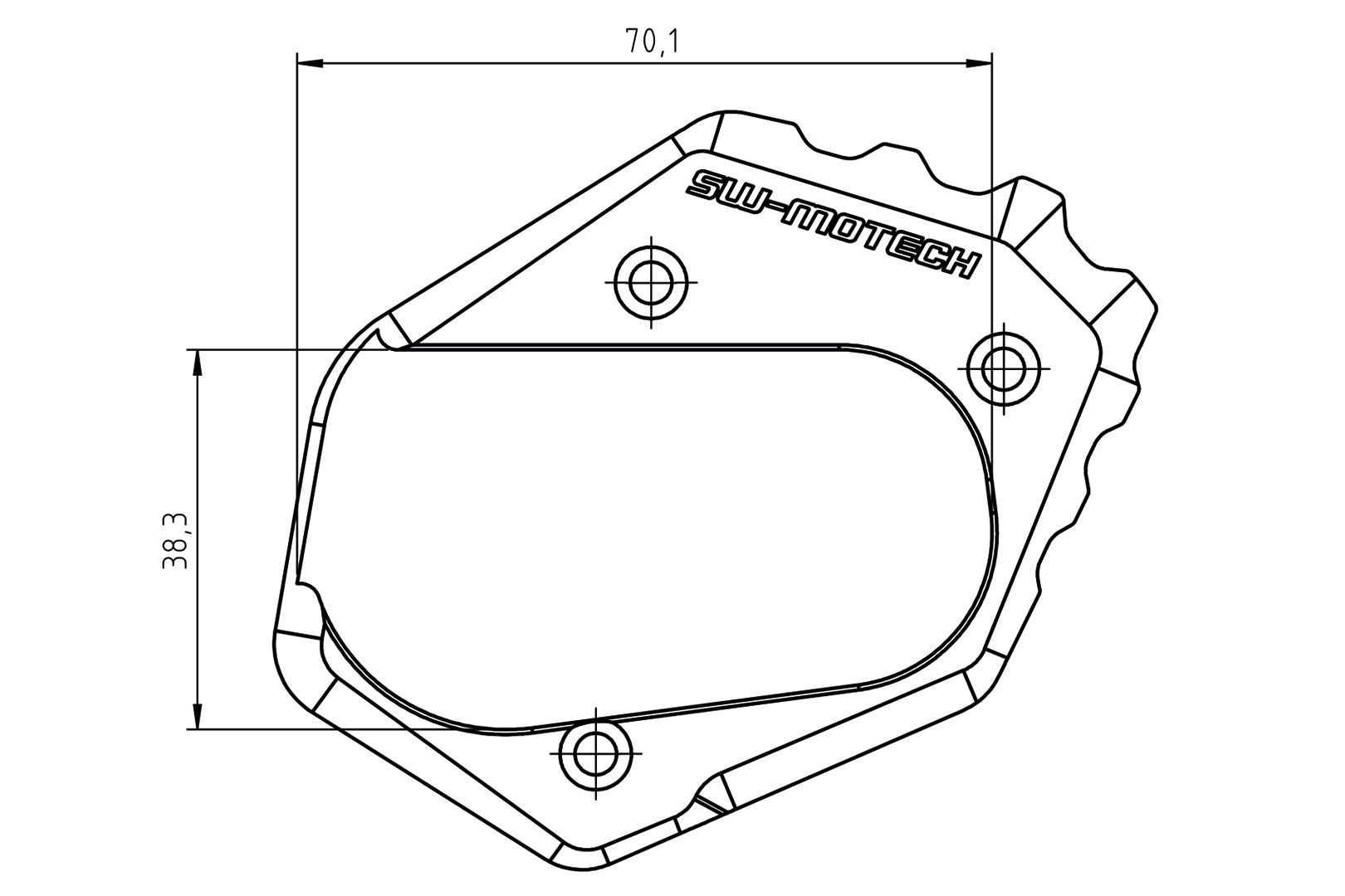 SW-MOTECH Extension para caballete lateral Negro/plateado. BMW R1200GS R1250GS.