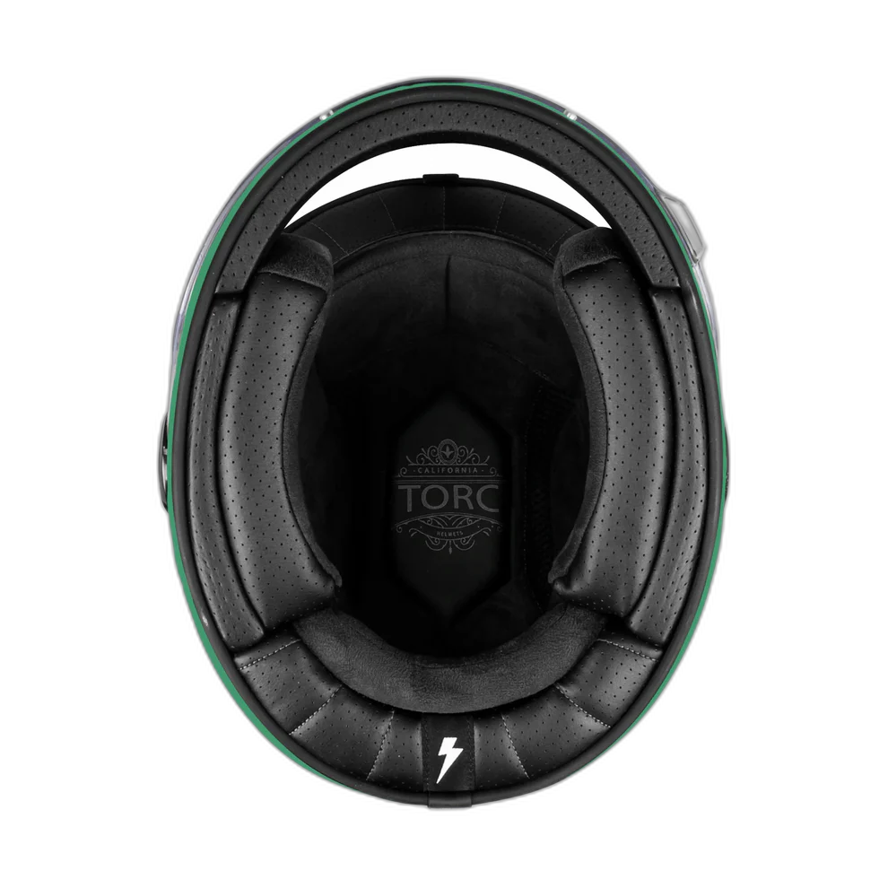 Casco Torc T1 Newport Cali Verde Azulado Iridicente