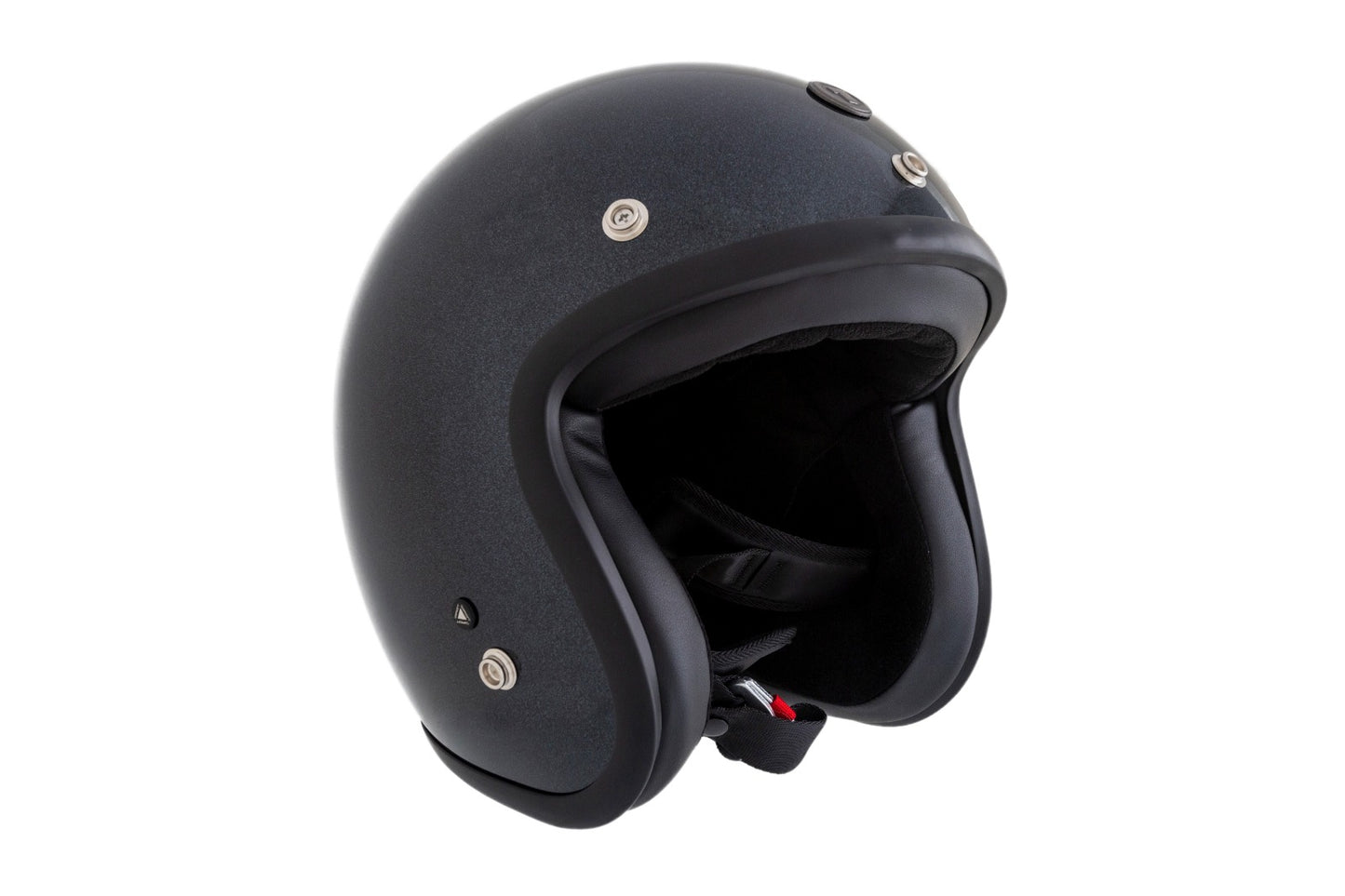 Casco Torc 3/4 Del Mar Negro Metálico Brillante