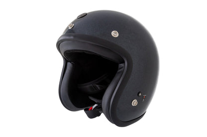 Casco Torc 3/4 Del Mar Negro Metálico Brillante