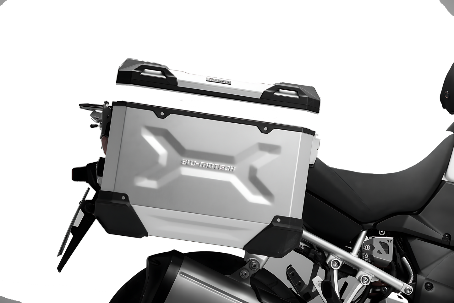 Maleta de aluminio TRAX ADV M 37 l. Izquierda. Negro.