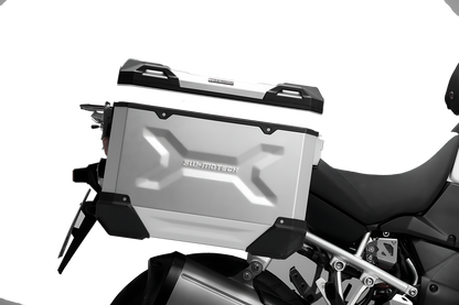 Maleta de aluminio TRAX ADV M 37 l. Izquierda. Negro.