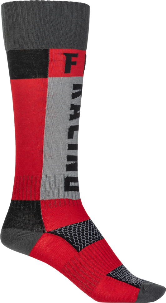 FLY RACING CALCETINES MX FINOS ROJO/GRIS