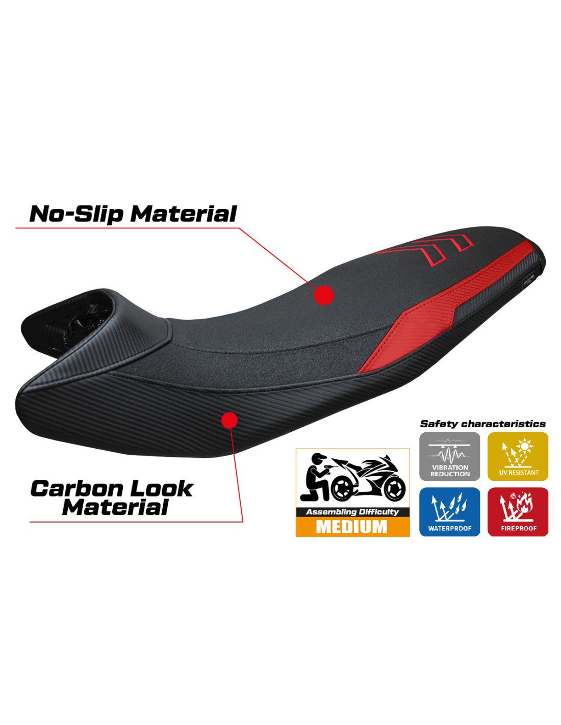 Funda de asiento compatible BMW F 900 GS (2024) Modelo Nemo Ultragrip (NO INCLUYE ASIENTO)