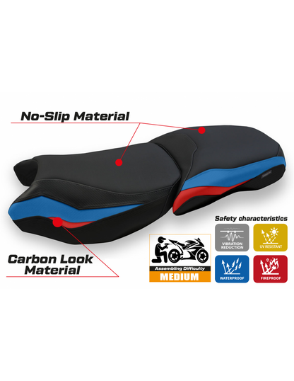 Funda de asiento compatible BMW R 1250 GS Adventure (19-24)  Modelo Baceno (NO INCLUYE ASIENTO)