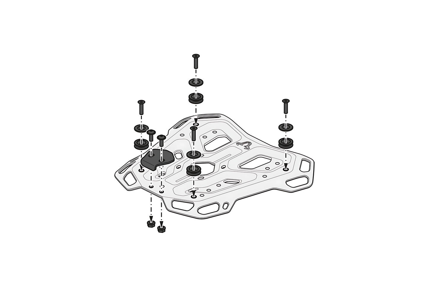 Portaequipaje ADVENTURE-RACK Negro. BMW R 1250 GS / Adv (21-) Asiento Rallye.