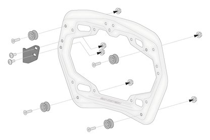 Kit adaptador para soporte lateral PRO Para maletas TRAX, NANUK. Para 2 maletas.