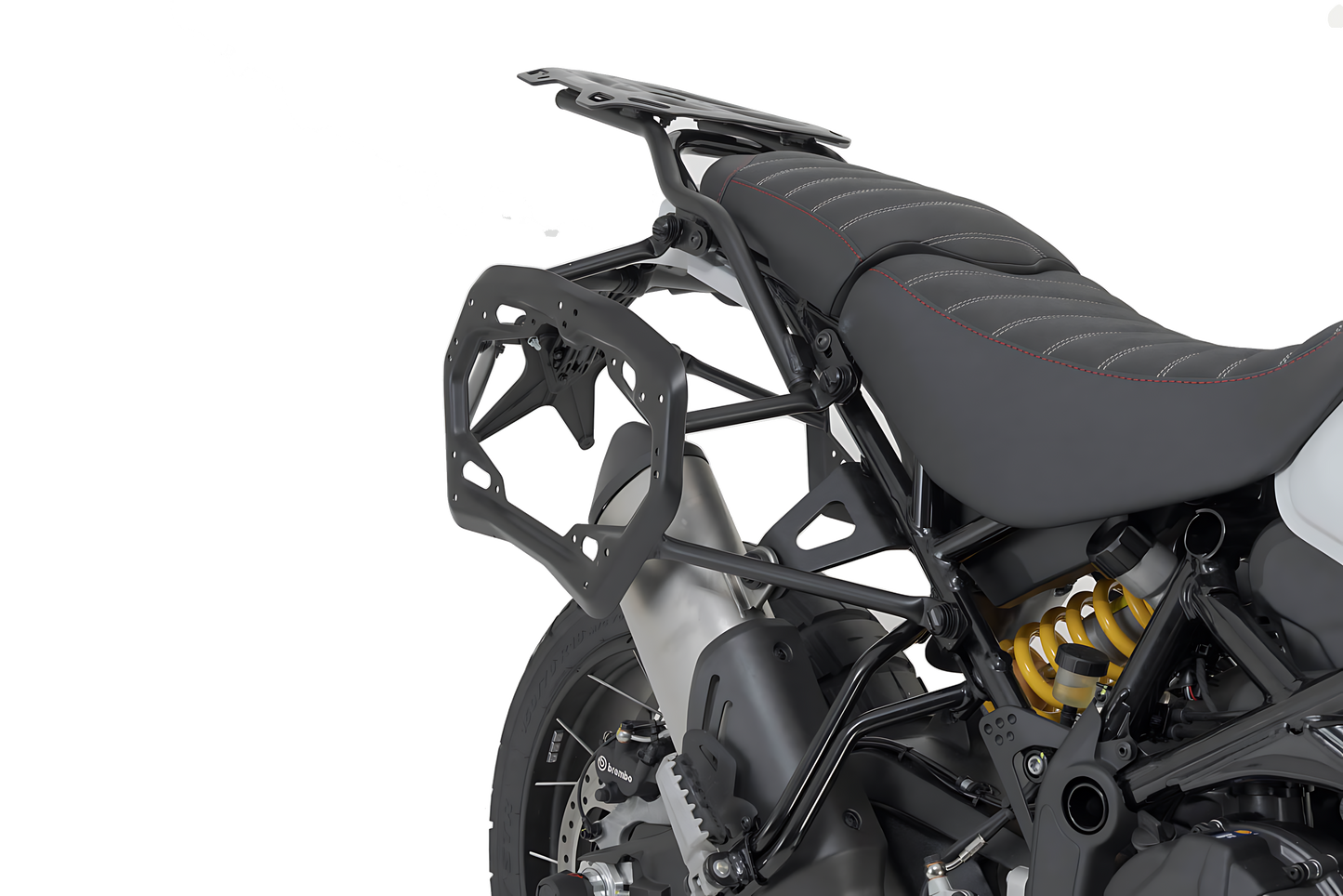 Soporte lateral PRO, modelo de EE. UU. Negro. Ducati DesertX (22-) / Rally (23-).