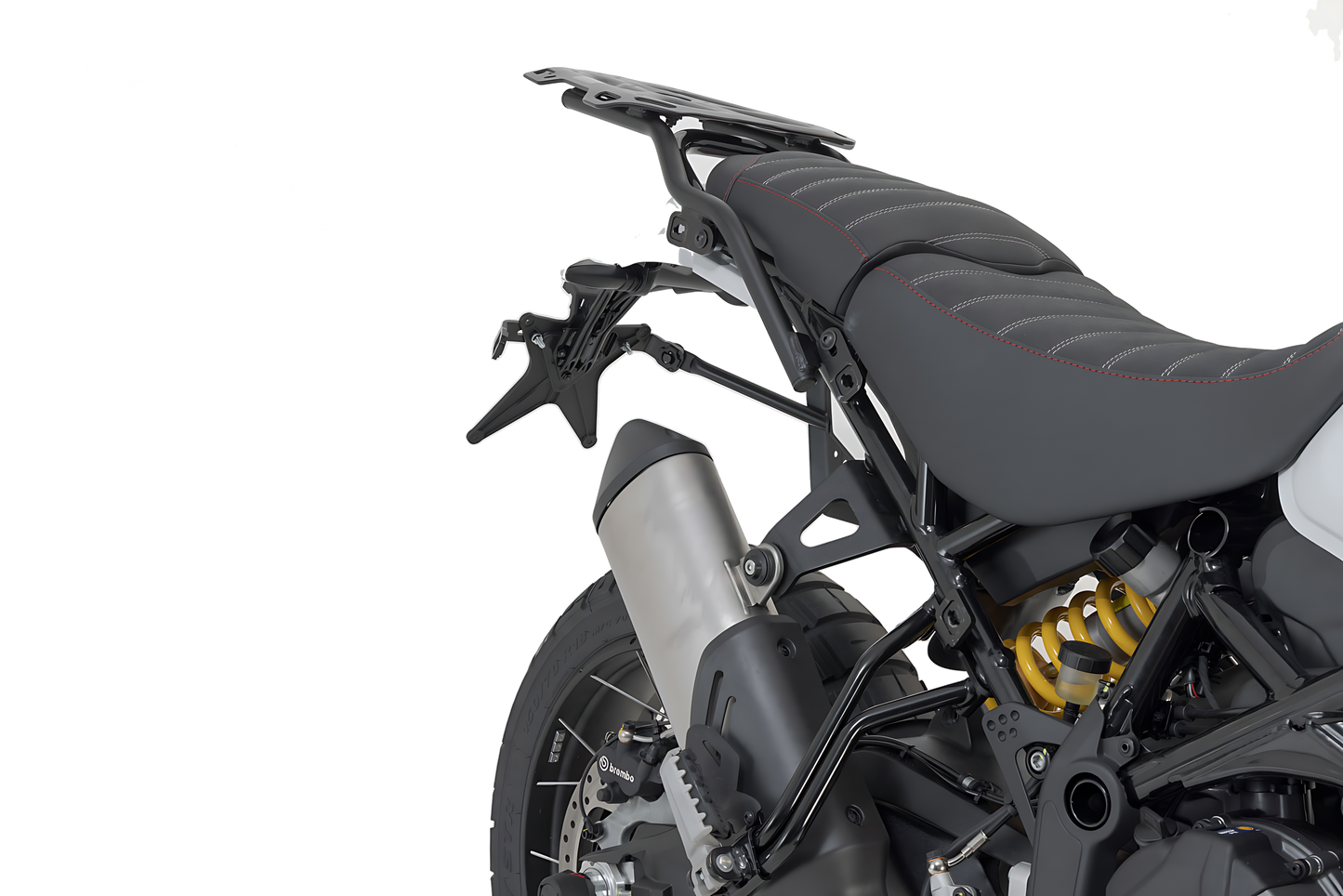 Soporte lateral PRO, modelo de EE. UU. Negro. Ducati DesertX (22-) / Rally (23-).