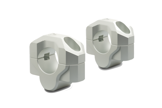 Elevador de manillar Ø 28 mm H=20 mm. Plateado. Fresado.