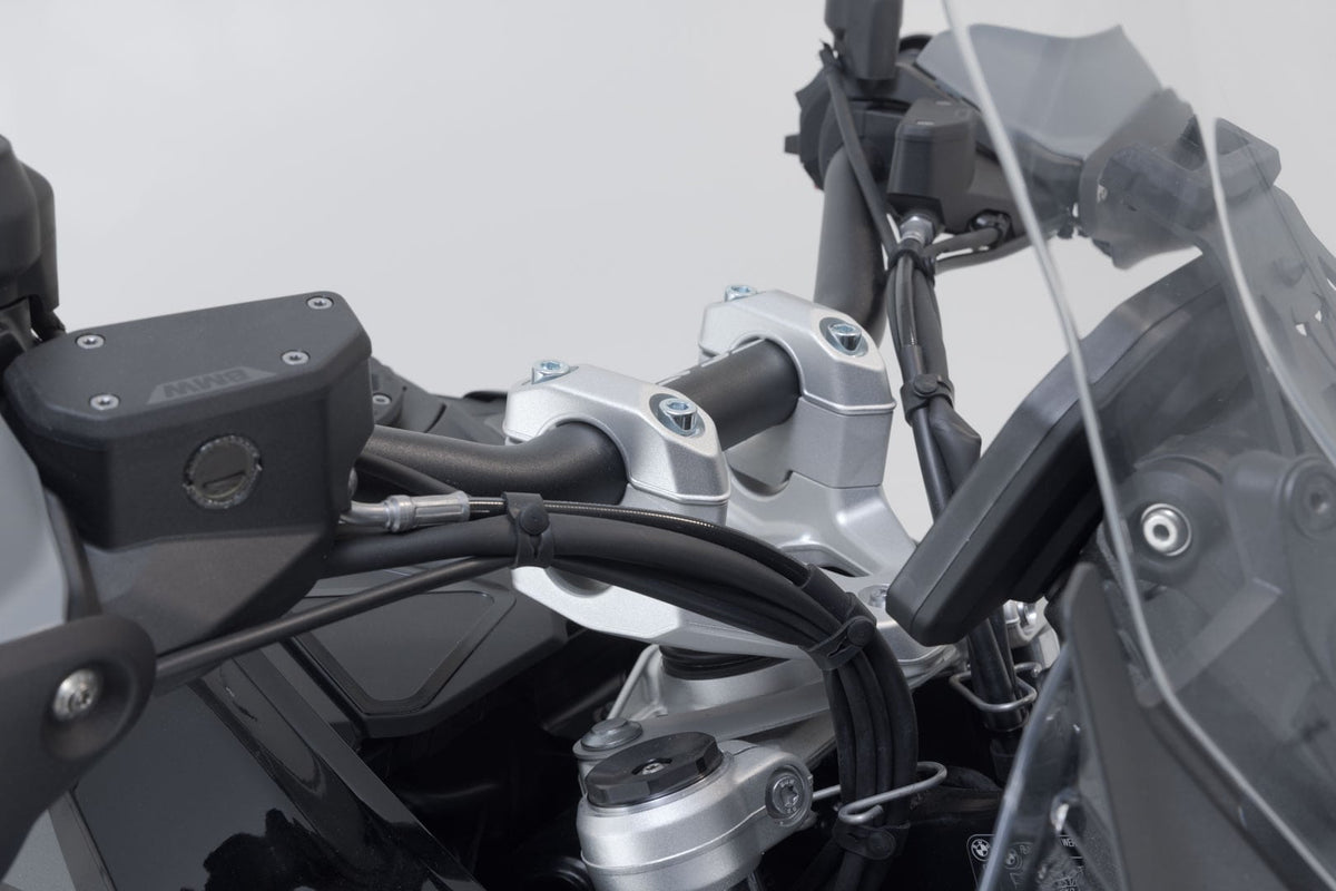 Elevador de manillar H=30 mm. Plateado. BMW R 1300 GS (23-)/Adv (24-).