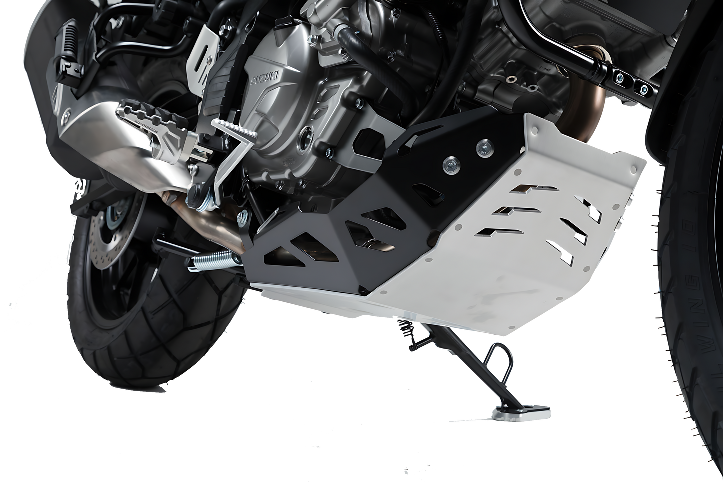 Protector de motor Negro/plateado. Suzuki DL650 (11-) / XT (15-).