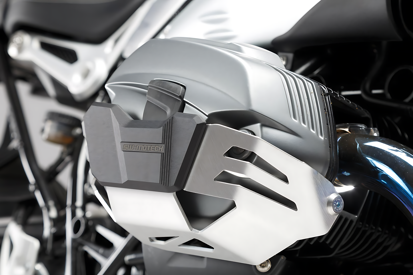 Protección de cilindro Plateado. BMW R1200 R / GS / Adv, R nineT.