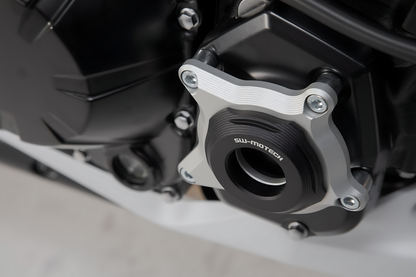 protector de la tapa para la carcasa del motor Negro/Plateado. Modelos Kawasaki Z900 (16-).