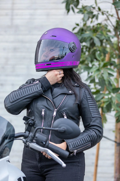 Casco Torc T1 Newport Cali Morado Iridicente