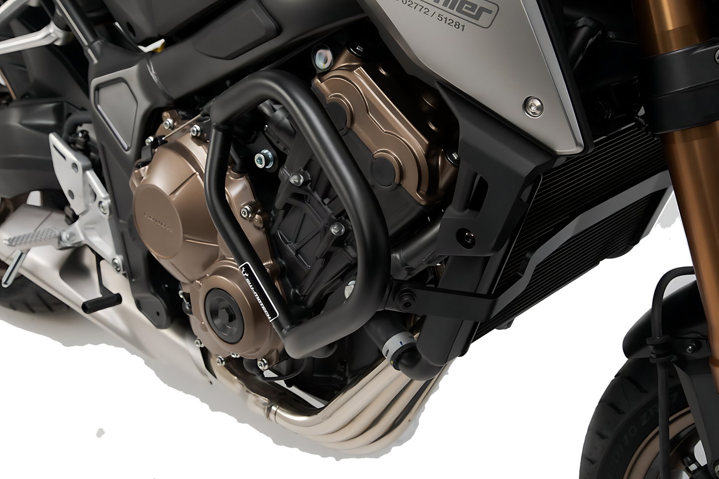 Protecciones laterales de motor Negro. Honda CB650F (14-18) / CB650R (18-).