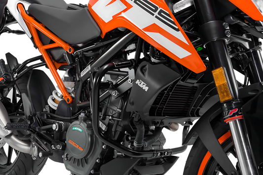 Protecciones laterales de motor Negro. KTM 125 (11-20) / 200 Duke (11-16).