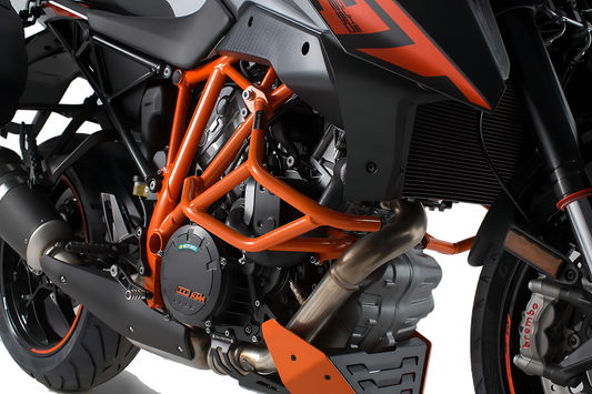 Protecciones laterales de motor Naranja. KTM 1290 Super Duke R / GT.