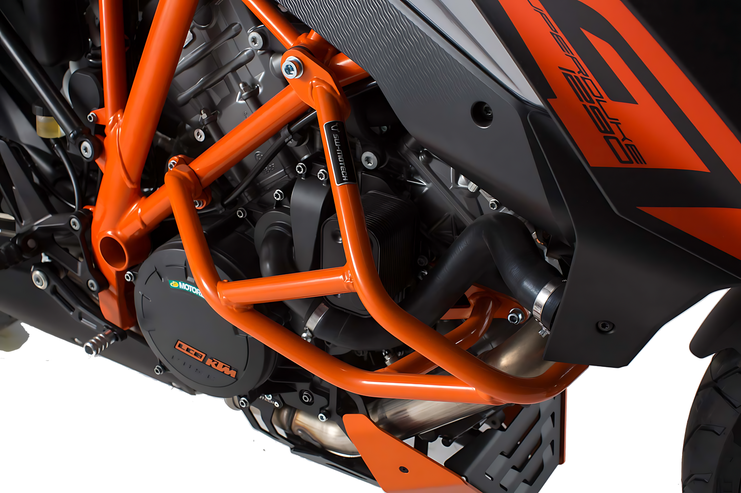 Protecciones laterales de motor Naranja. KTM 1290 Super Duke R / GT.
