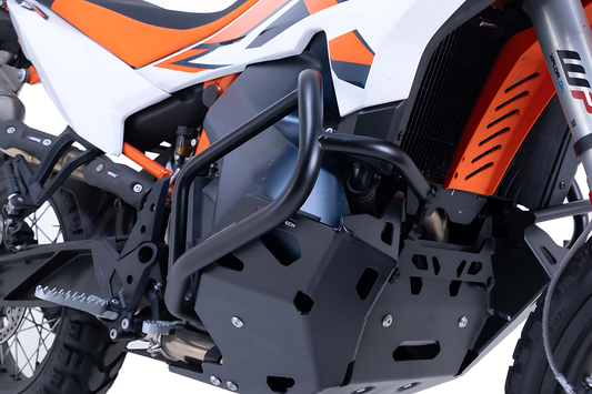 Protecciones laterales de motor Negro. KTM 790 Adv (23-), 890 Adv/R (22-).