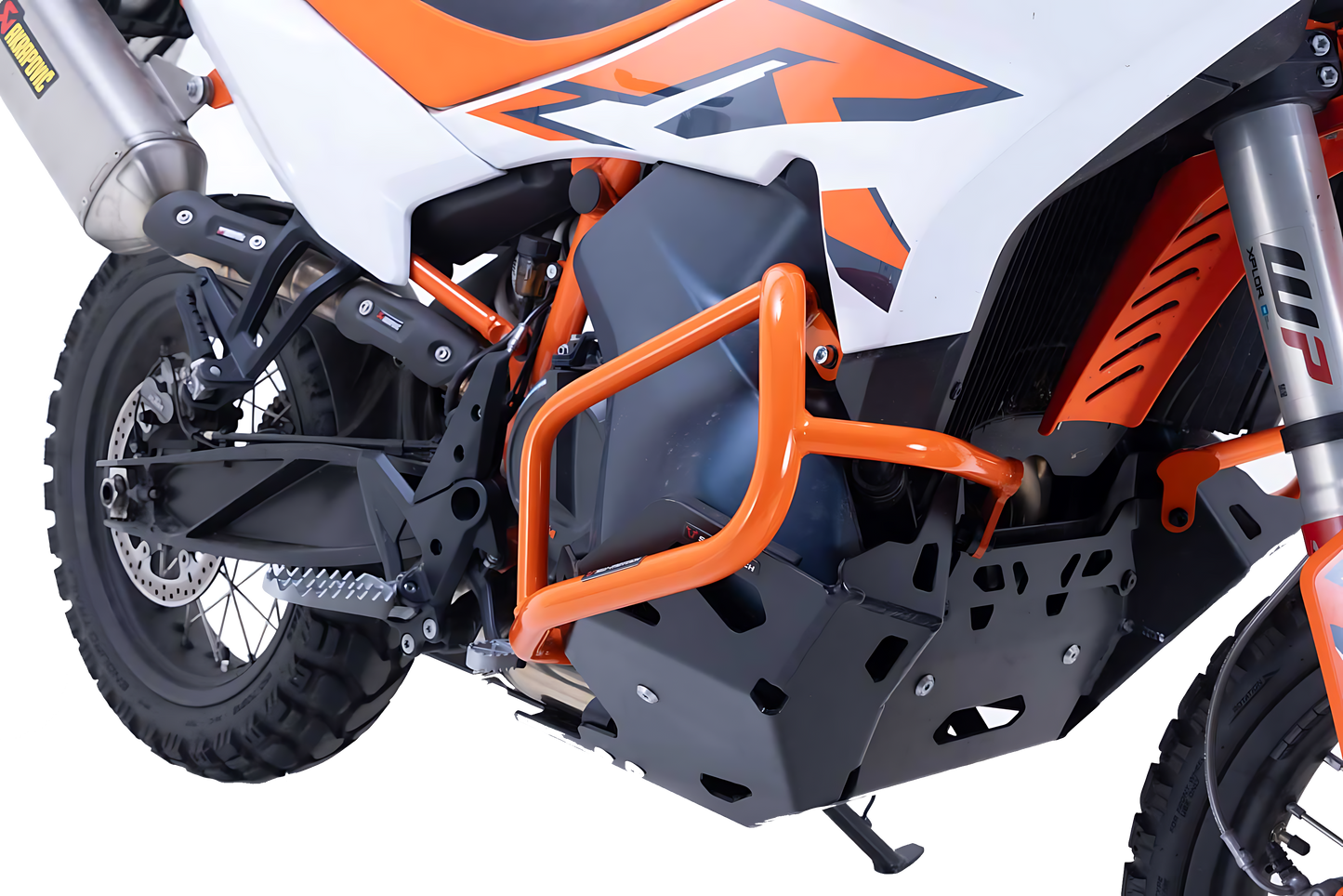 Protecciones laterales de motor Naranja. KTM 790 Adv (23-), 890 Adv/R (22-).