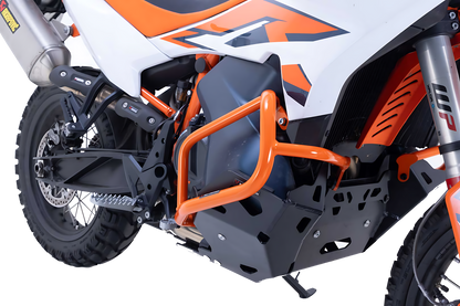 Protecciones laterales de motor Naranja. KTM 790 Adv (23-), 890 Adv/R (22-).