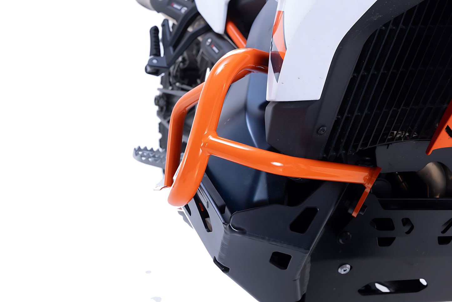 Protecciones laterales de motor Naranja. KTM 790 Adv (23-), 890 Adv/R (22-).