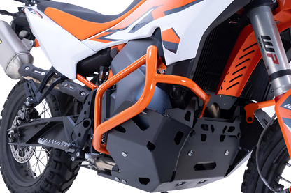 Protecciones laterales de motor Naranja. KTM 790 Adv (23-), 890 Adv/R (22-).