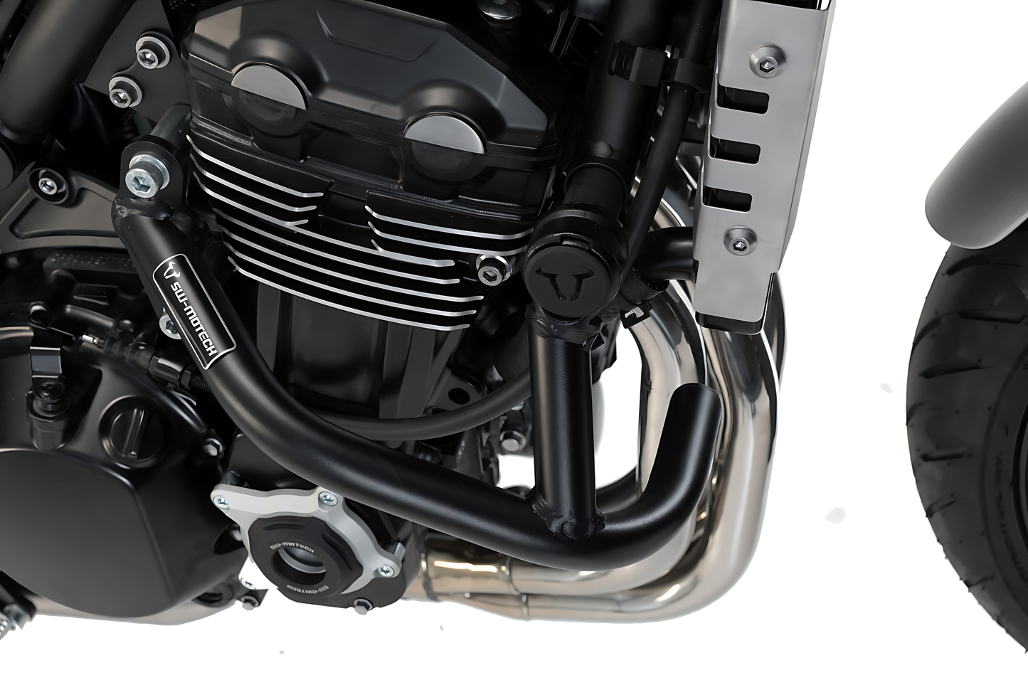 Protecciones laterales de motor Negro. Kawasaki Z900RS/ Cafe (17-).