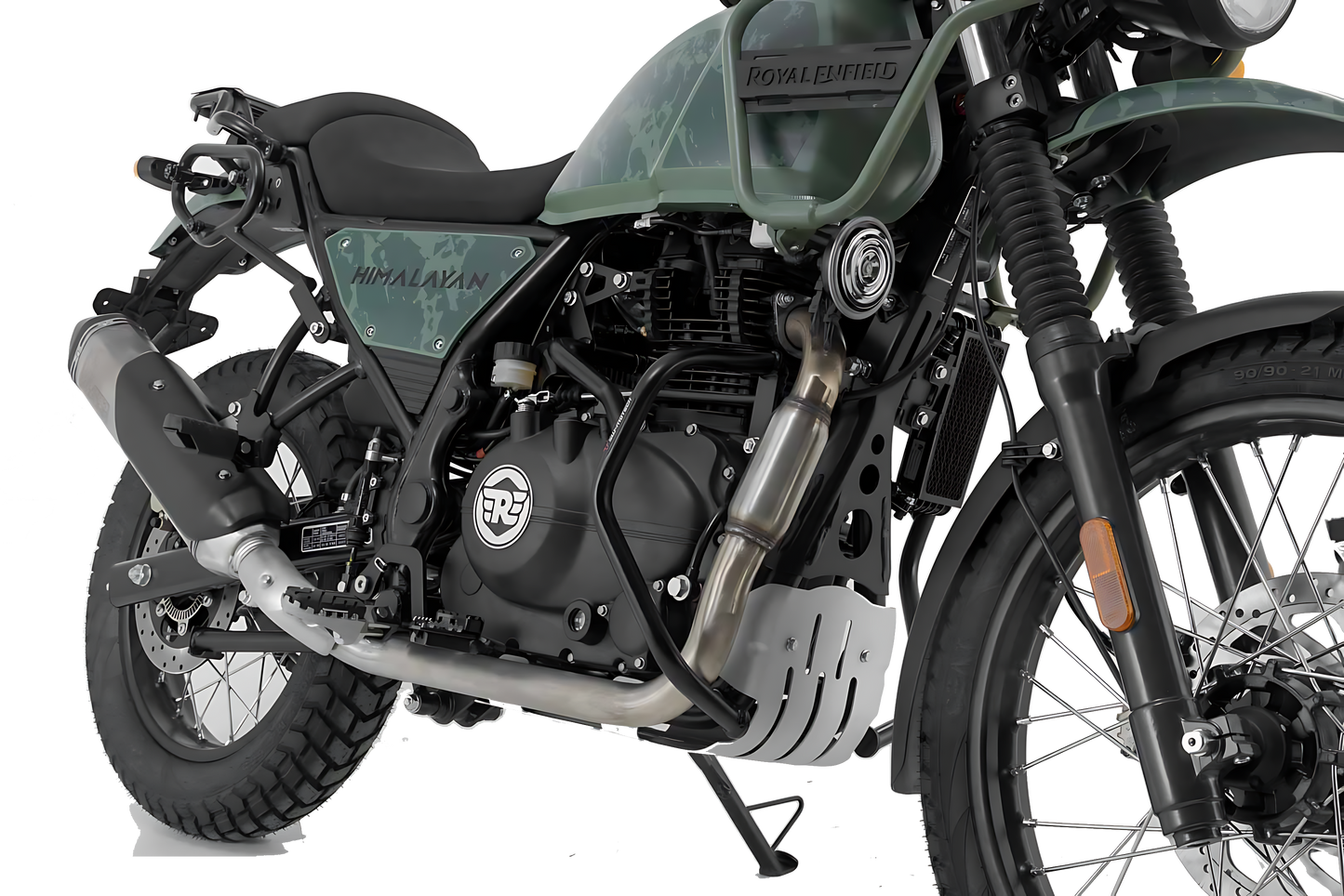 Protecciones laterales de motor Negro. Royal Enfield Himalayan (18-).