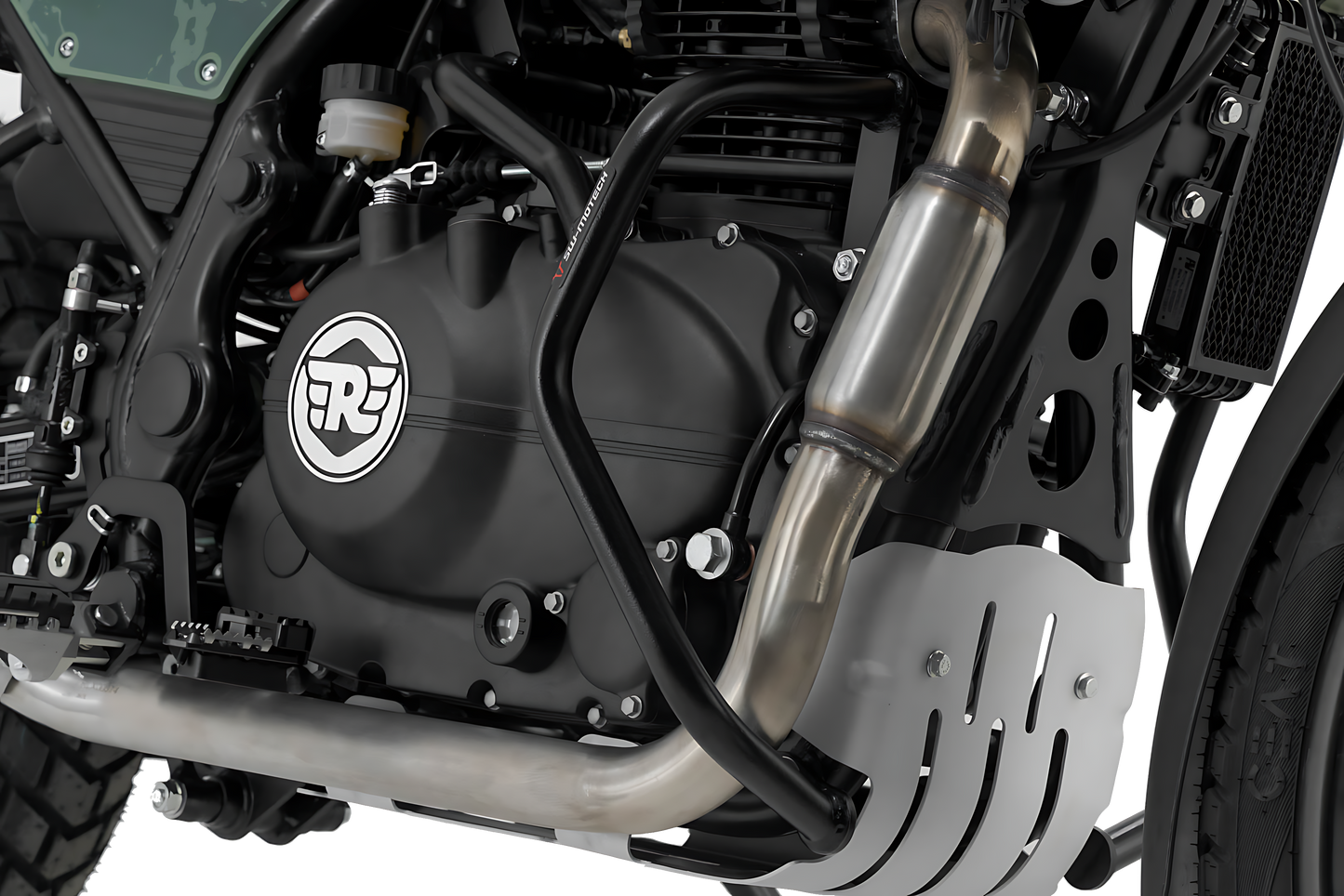 Protecciones laterales de motor Negro. Royal Enfield Himalayan (18-).