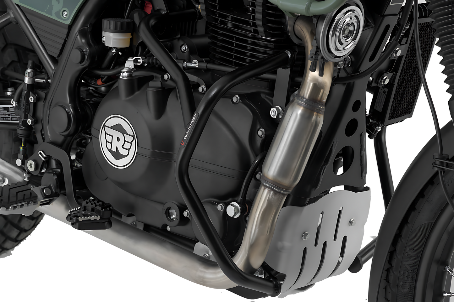 Protecciones laterales de motor Negro. Royal Enfield Himalayan (18-).