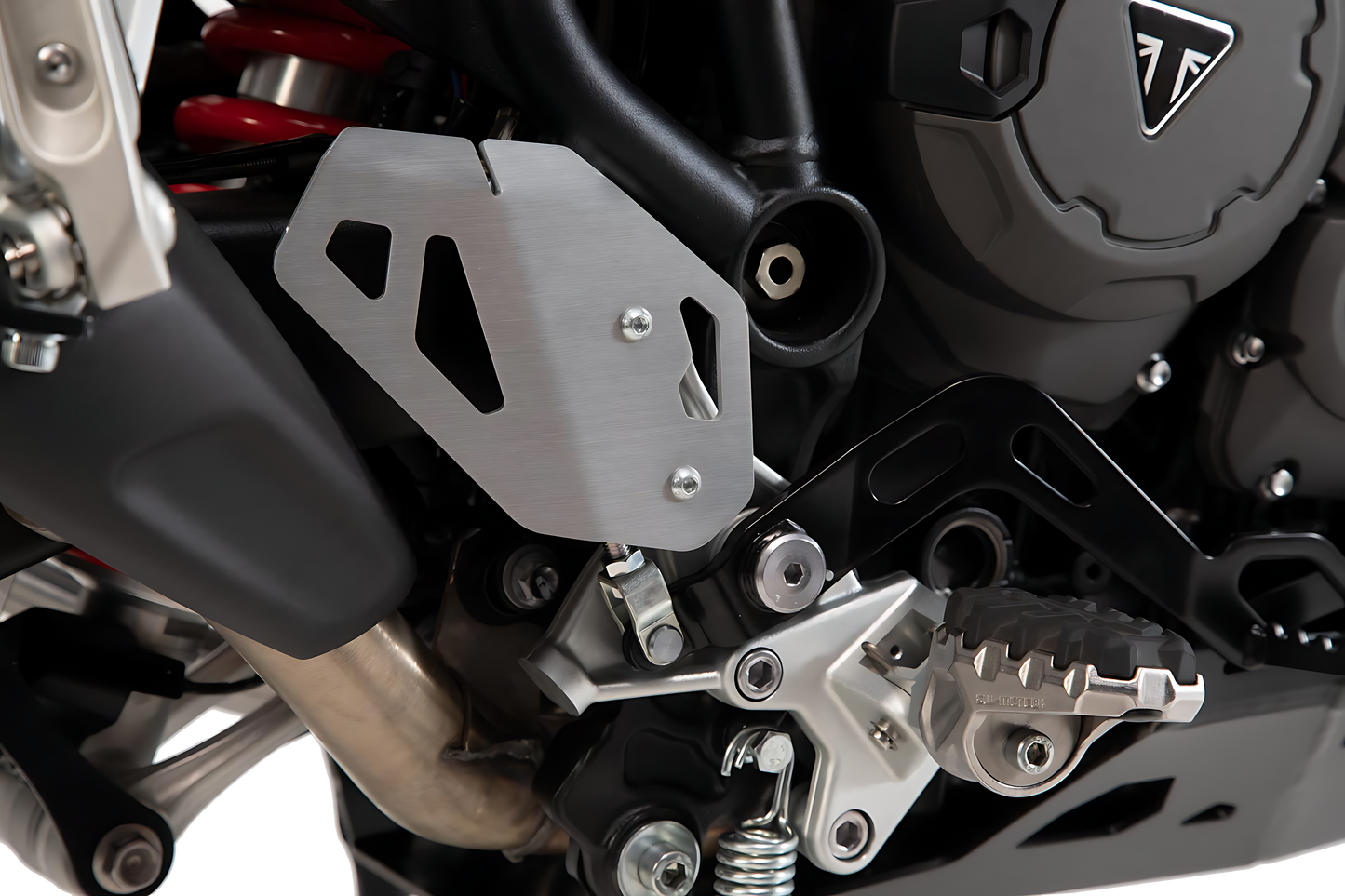 Protector de talón derecho Plateado. Triumph Tiger 900/GT/Rally/Pro (19-23).