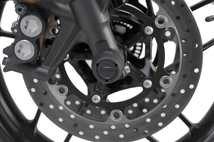 Kit de topes anticaidas para el eje delantero Negro. Yamaha MT-09/SP, XSR900, XT1200Z.