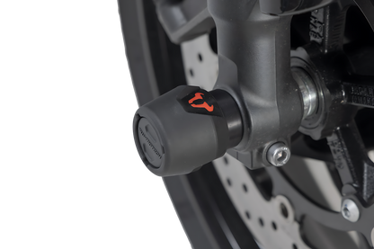 Kit de topes anticaidas para el eje delantero Negro. Yamaha MT-09/SP, XSR900, XT1200Z.