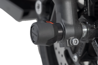 Kit de topes anticaidas para el eje delantero Negro. Yamaha MT-09/SP, XSR900, XT1200Z.