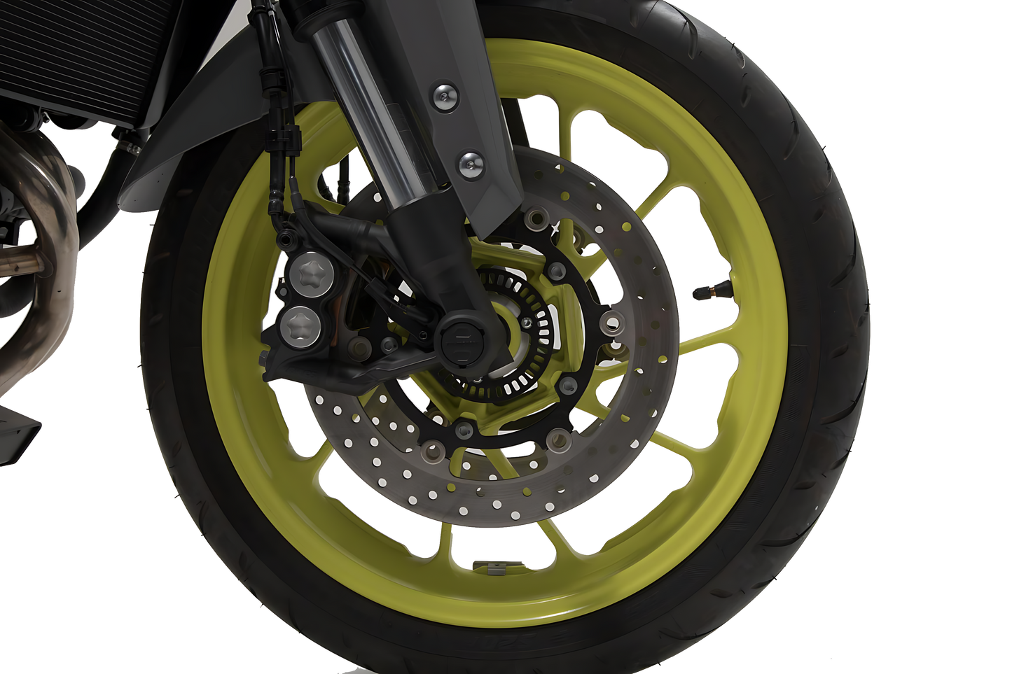 Kit de topes anticaidas para el eje delantero Negro. MT-09 / Tracer 900 / YZF-R7, Aprilia.