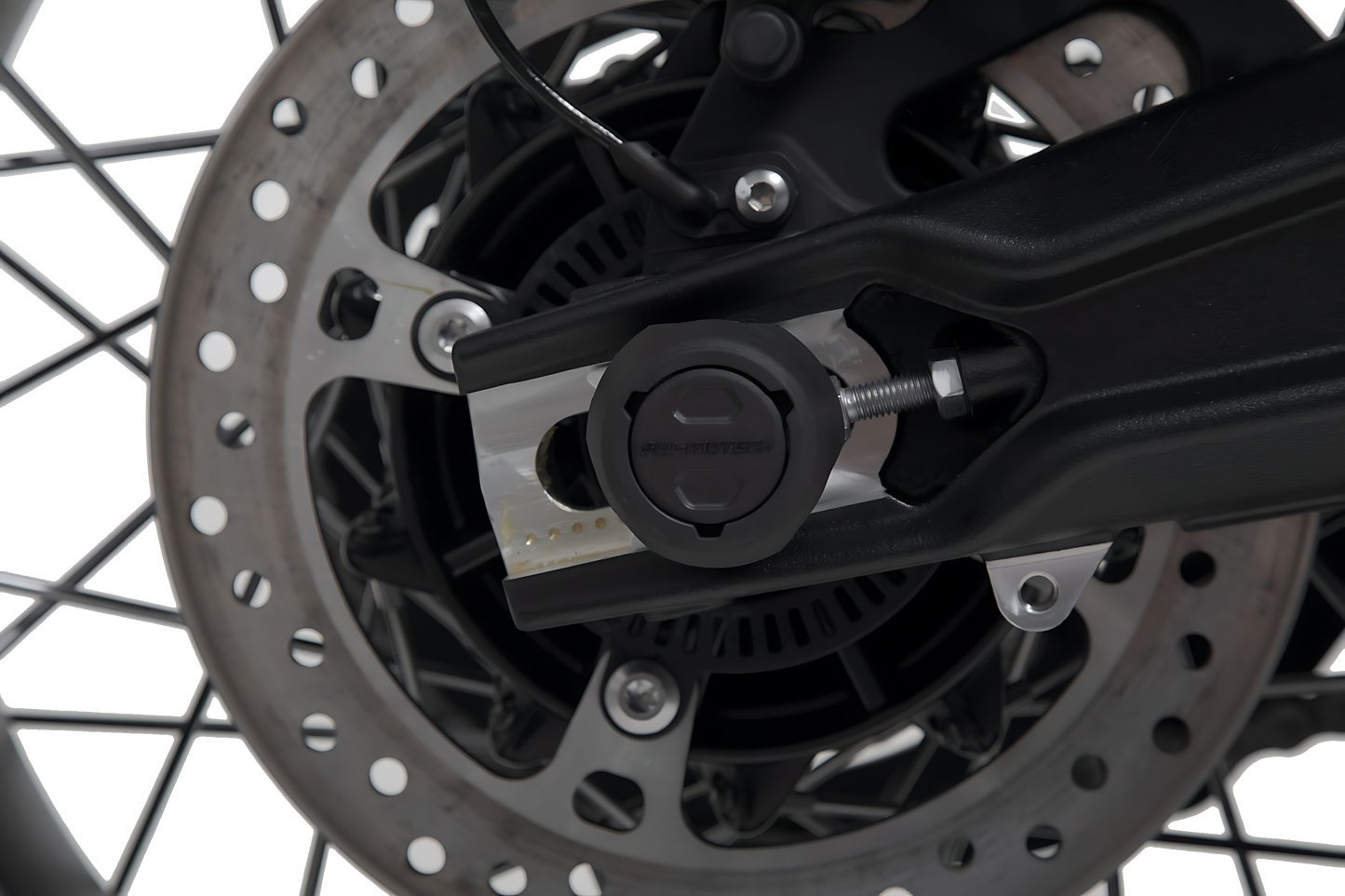 Kit de topes anticaidas para el eje trasero Negro. Triumph Tiger 800 (10-)/ 900 (19-).