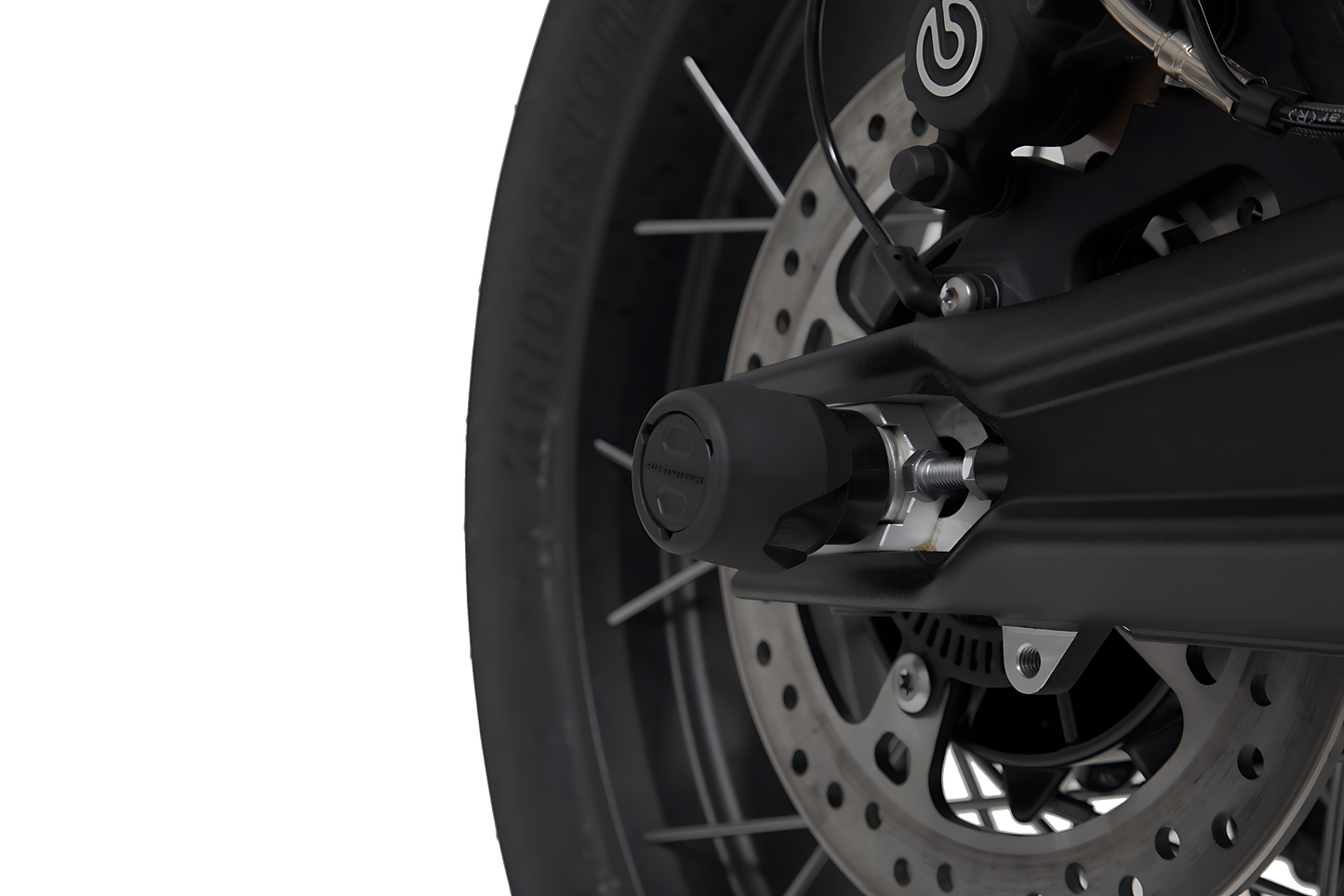 Kit de topes anticaidas para el eje trasero Negro. Triumph Tiger 800 (10-)/ 900 (19-).