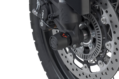 Kit de topes anticaidas para el eje delantero Negro. Moto Morini X-Cape 650 (21-).