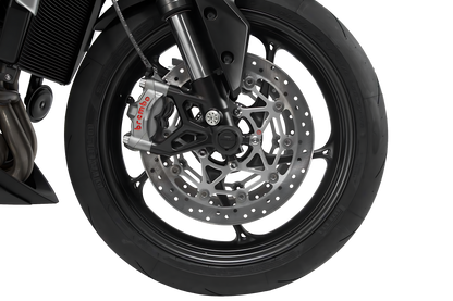 Kit de topes anticaidas para el eje delantero Negro. Yamaha MT-09/Tracer (13-16), XSR900/Abar.