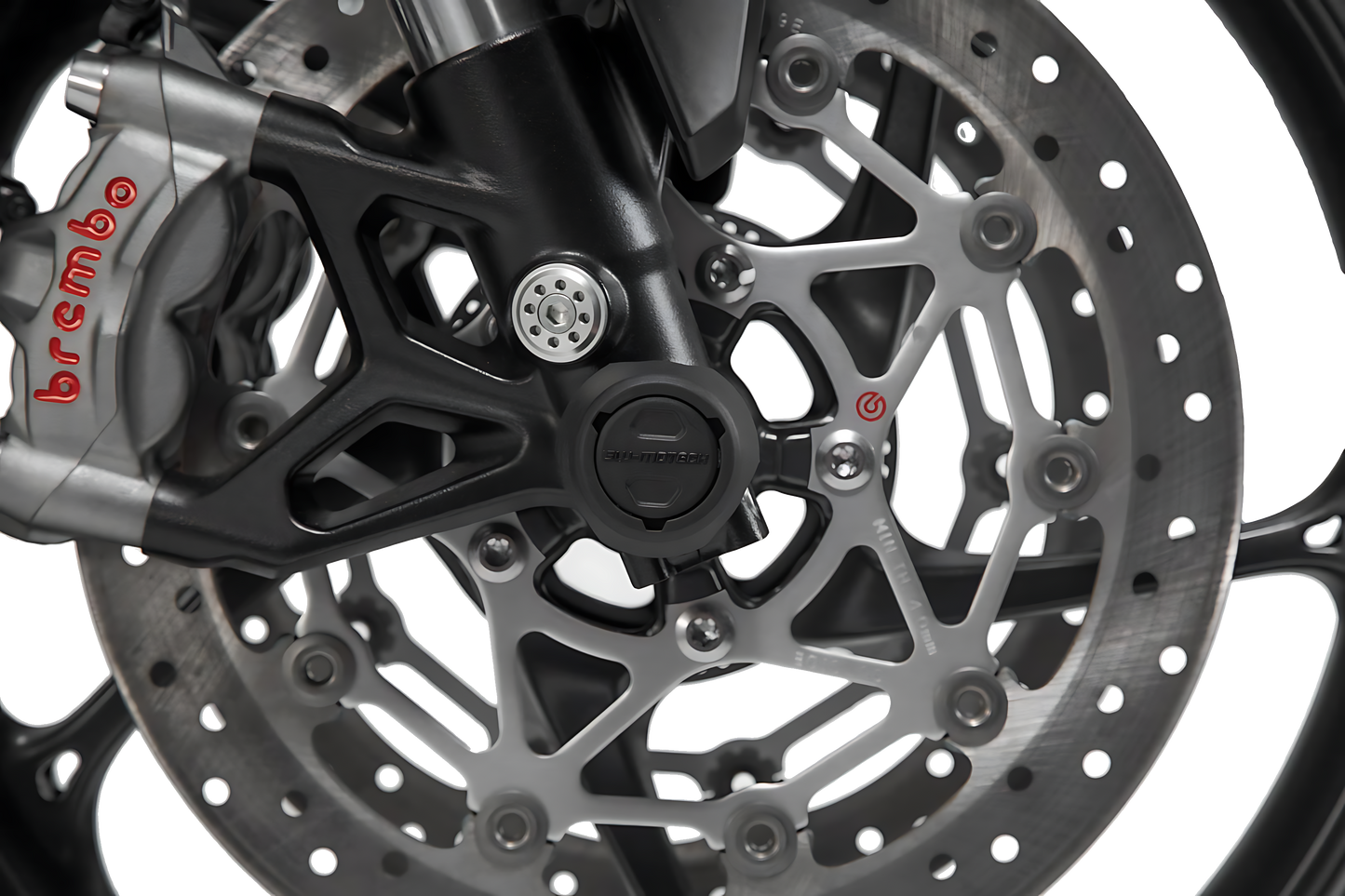 Kit de topes anticaidas para el eje delantero Negro. Suzuki GSX-S750 (16-), V-Strom 800DE (22-).