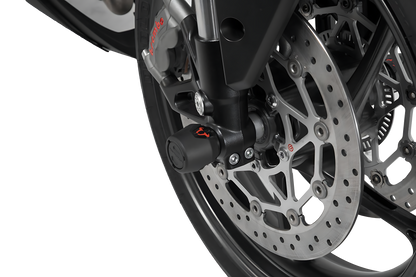 Kit de topes anticaidas para el eje delantero Negro. Yamaha MT-09/Tracer (13-16), XSR900/Abar.