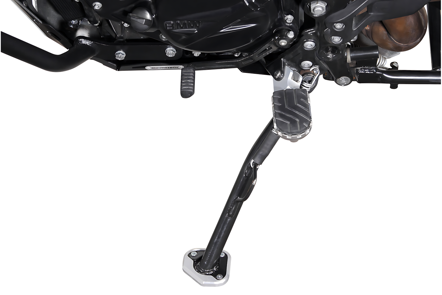 Extension para caballete lateral Negro/plateado. BMW F 800 GS/Adv, Husqvarna TR650.