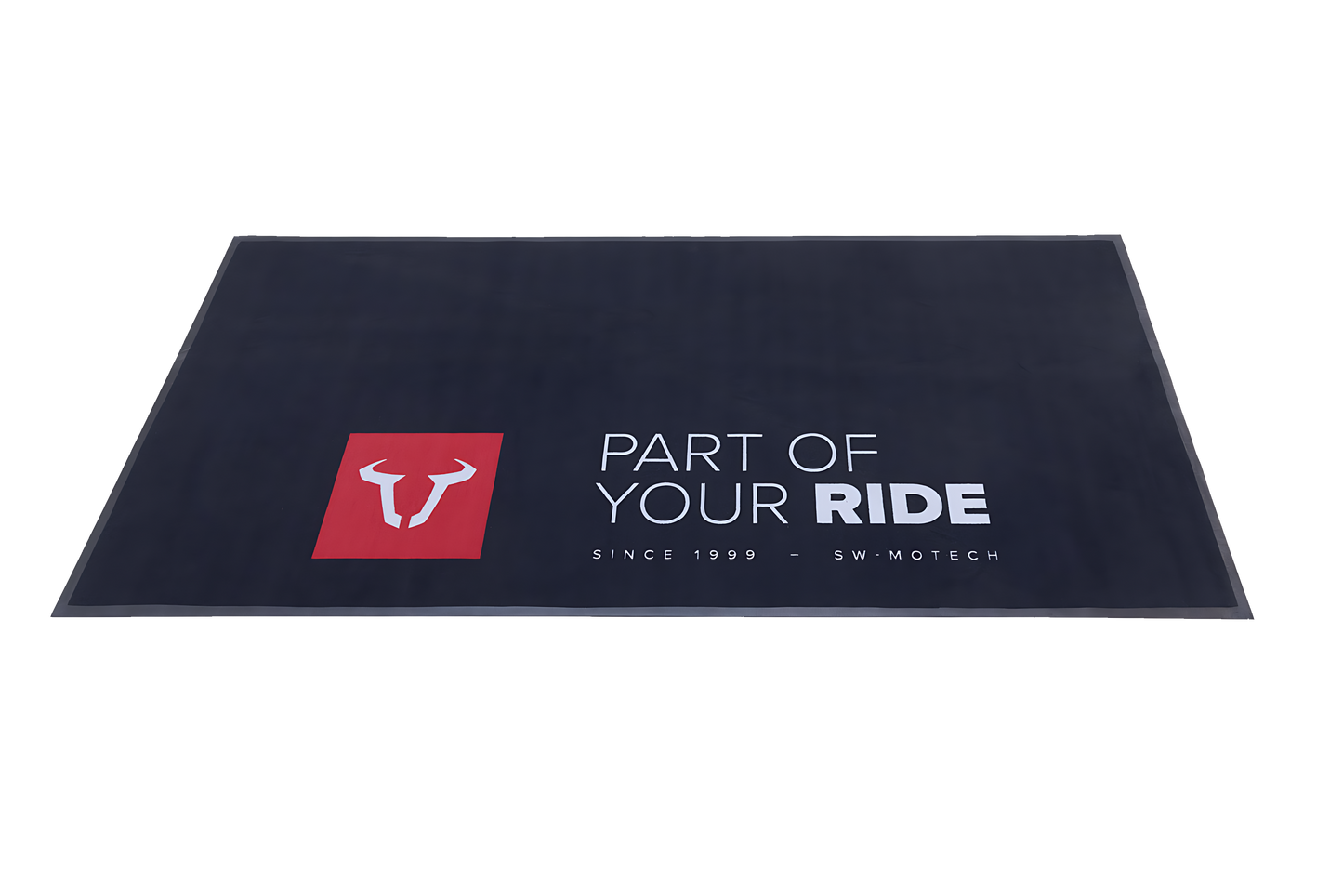 Alfombrilla para motocicleta de SW-MOTECH 2,0 x 1,0 m Rectangular. Negro. Blanco/rojo.