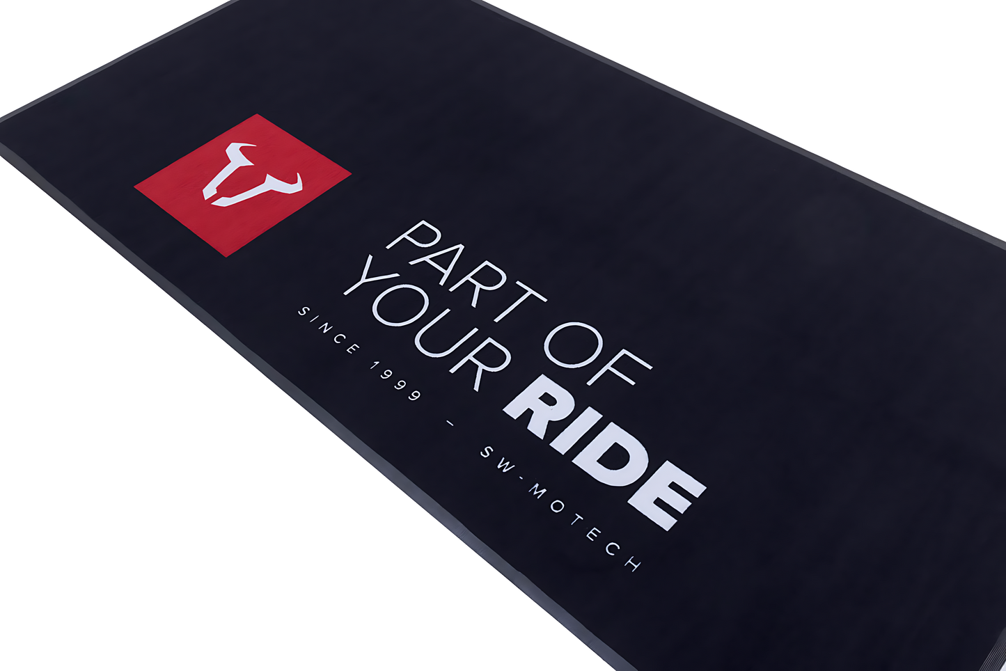 Alfombrilla para motocicleta de SW-MOTECH 2,0 x 1,0 m Rectangular. Negro. Blanco/rojo.