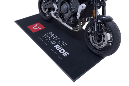 Alfombrilla para motocicleta de SW-MOTECH 2,0 x 1,0 m Rectangular. Negro. Blanco/rojo.